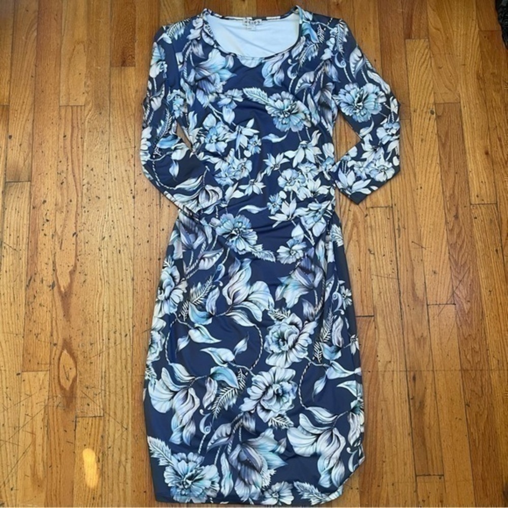 Reiss Blue Floral Dress Size Large